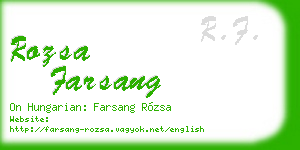 rozsa farsang business card