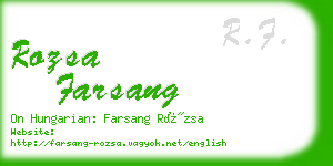 rozsa farsang business card